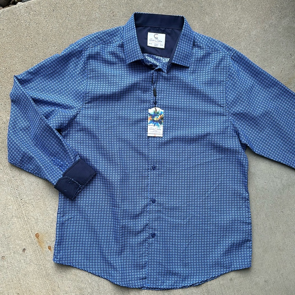 NWT Suslo Couture Men’s Slim Fit Button Down Dress Shirt